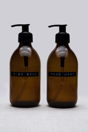300ml Amber Glas flüssige Seife Retro Design 3d Tag Hand Wash-Dish Seife ( 2 Stück) - Swordslife