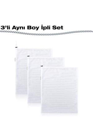 30*40 (3PCS) Laundry Washing Net Bag Washing Net Bag With Rope Clip - Swordslife
