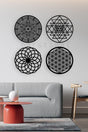 30cm Life Cycle Set-Flower of life, torus, Sri Yantra, Atlantis Mandala Set of 4 Laser Cut - Swordslife