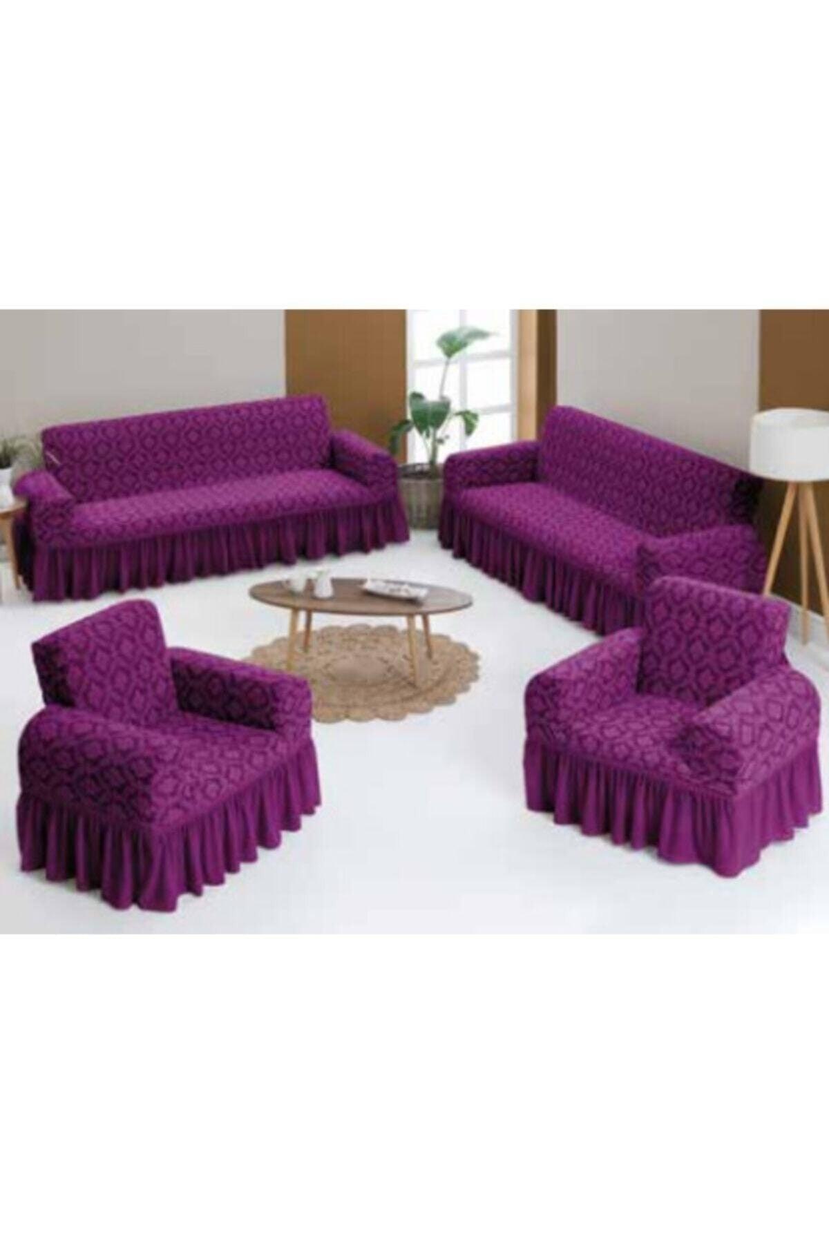 3+3+1+1 Jacquard Seat Cover Set Plum - Swordslife