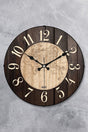 36 Cm Wooden Look Decorative Real Glass Bombe Silent Mechanism Wall Clock - Swordslife