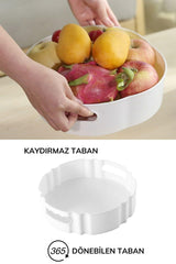 Round Tray Formed Presentation And Service Organizer Table With 360 Degree Rotating Mechanism - Swordslife