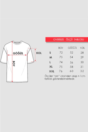 Unisex Oversize T-Shirt Not Hear Front Printed Black