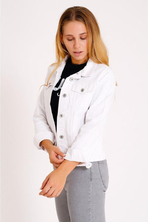 Classic Collar Standard Sleeve Pocket Unlined Short Jeans Women's Jacket Cotton All Seasons - Swordslife