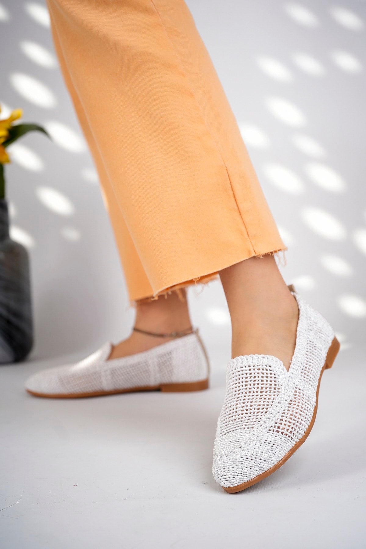 Women'S Knitted Flat Shoes Women'S Shoes Casual Shoes White