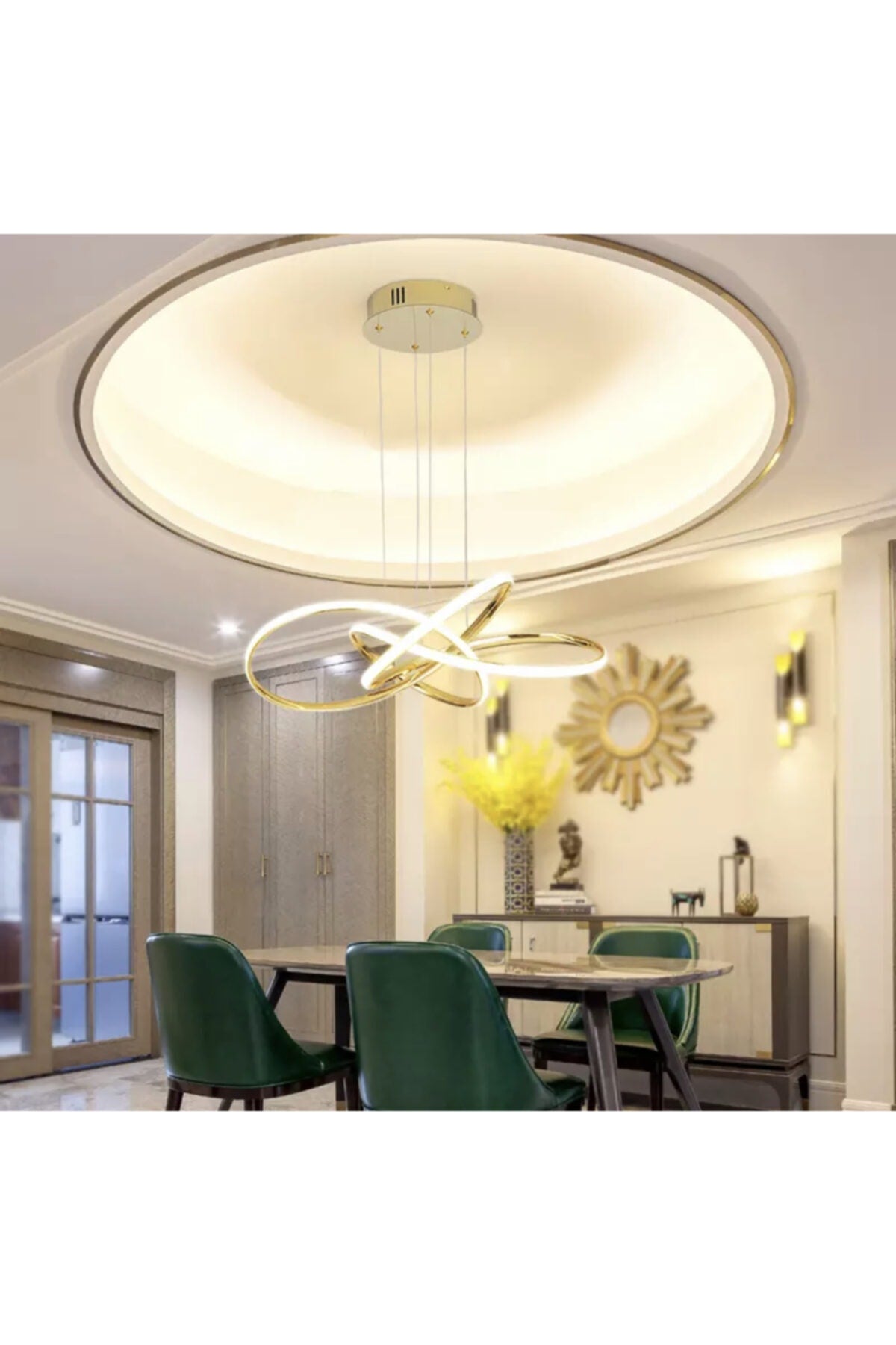 A Imported Product Modern Pendant Lamp Power Led Chandelier Concept Product Gold Yellow Led Chandelier