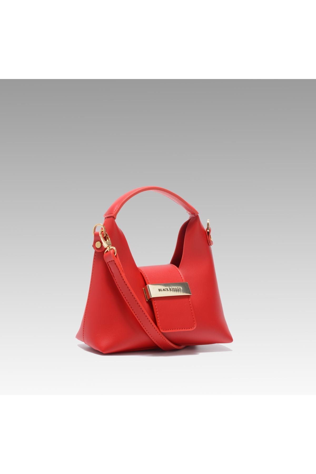 Red Suspended Mini Bag With Accessory Detail