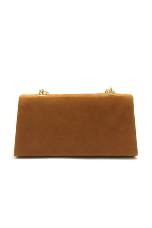 Women's Brown Suede Chain Strap Bag - Swordslife