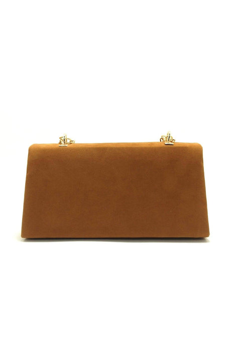 Women's Brown Suede Chain Strap Bag - Swordslife