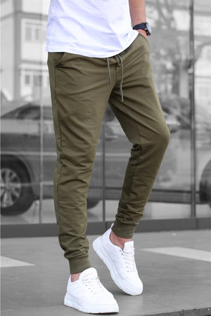 Men'S Khaki Elasticated Men'S Tracksuit 4821