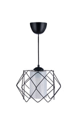 Black Design Multi Square Chandelier with White Mica Glass (2 PCS)