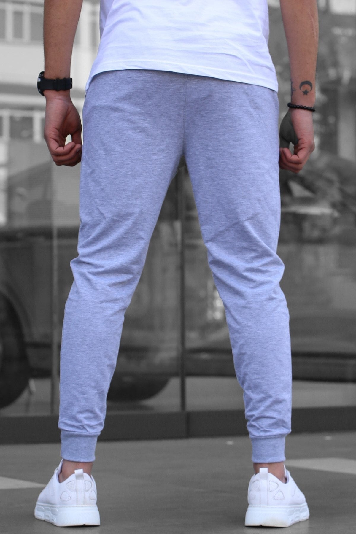 Men's Gray Elasticated Tracksuit 4821