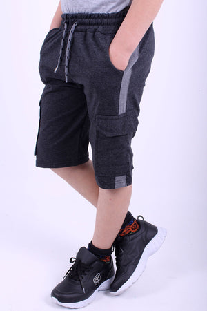 Boy'S Side Stripe Capri With Cargo Pocket