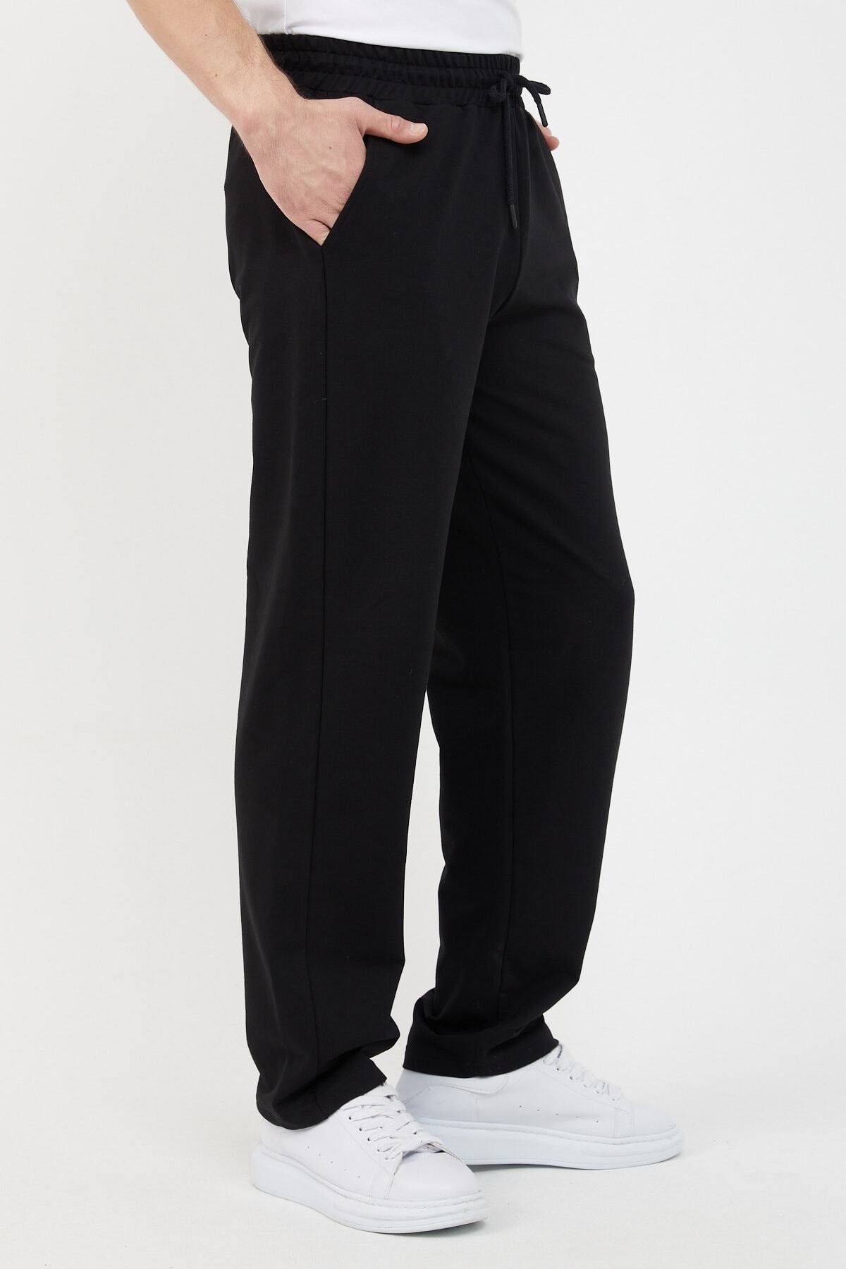 Men's Black Straight Leg Comfort Cut Sweatpants