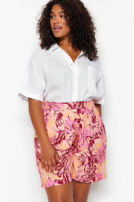 Multicolor Patterned High Waist Shorts & Bermuda TBBSS23AP00020 - Swordslife