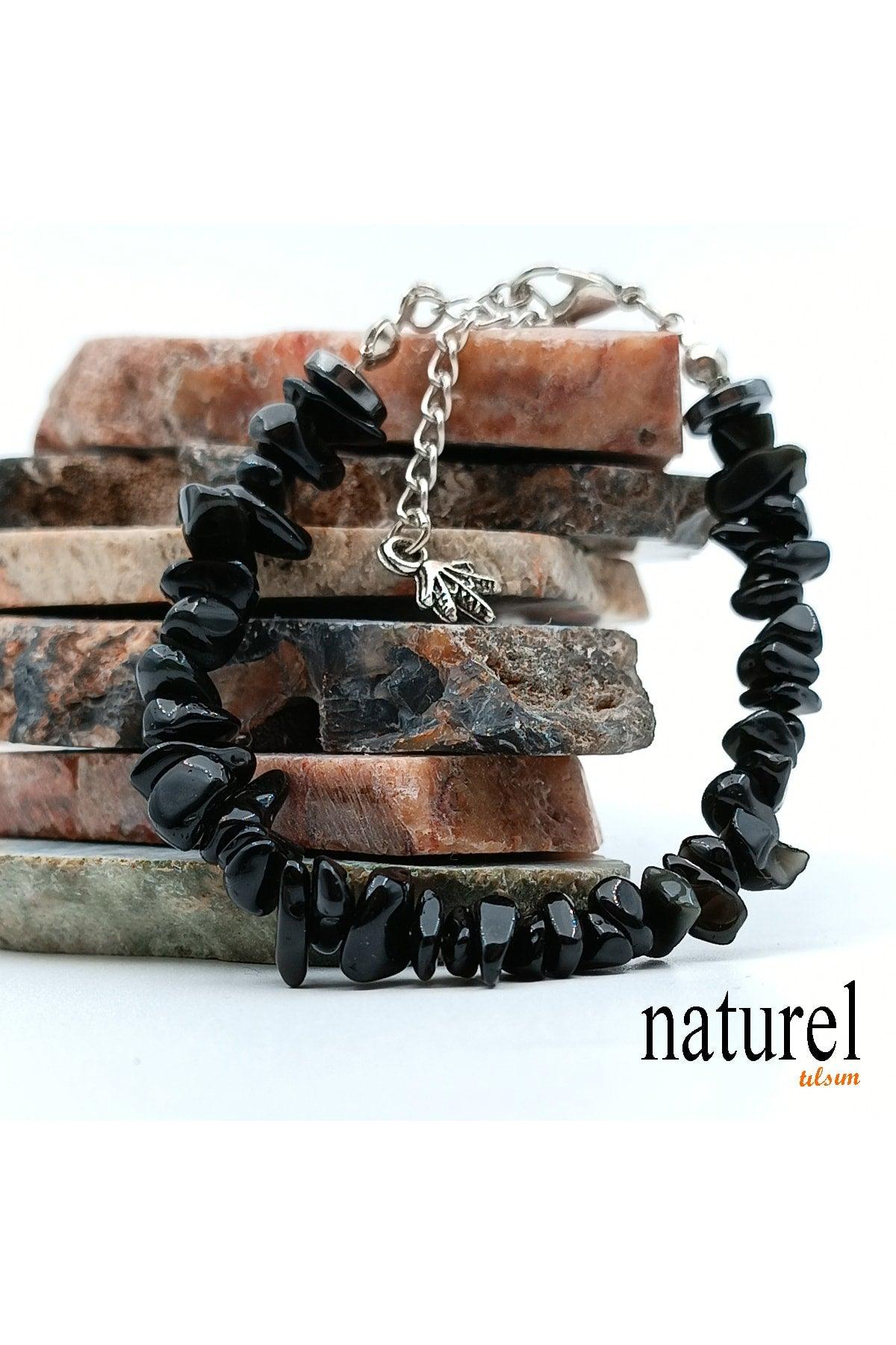 Natural Stone Obsidian Women's Bracelet - Broken Natural Stone - Gift Bracelet - Swordslife