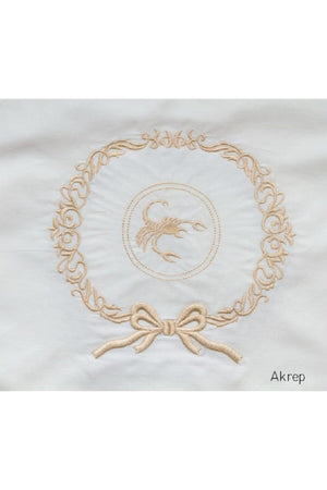 Zodiac Embroidery Cotton Satin Baby Duvet Cover Set - Scorpio