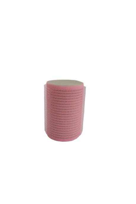 1207 Velcro Sponge Curler 8 Pcs. Diameter 4cm Pink + 12 Pcs. Aluminum Hair Clippers - Swordslife