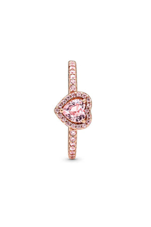 Glittering High Heart Stone Ring