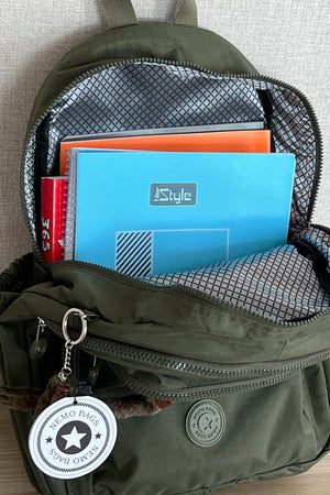 Fcstore Crinkle Fabric Waterproof Medium Size Khaki Clinker Backpack/Laptop School Bag