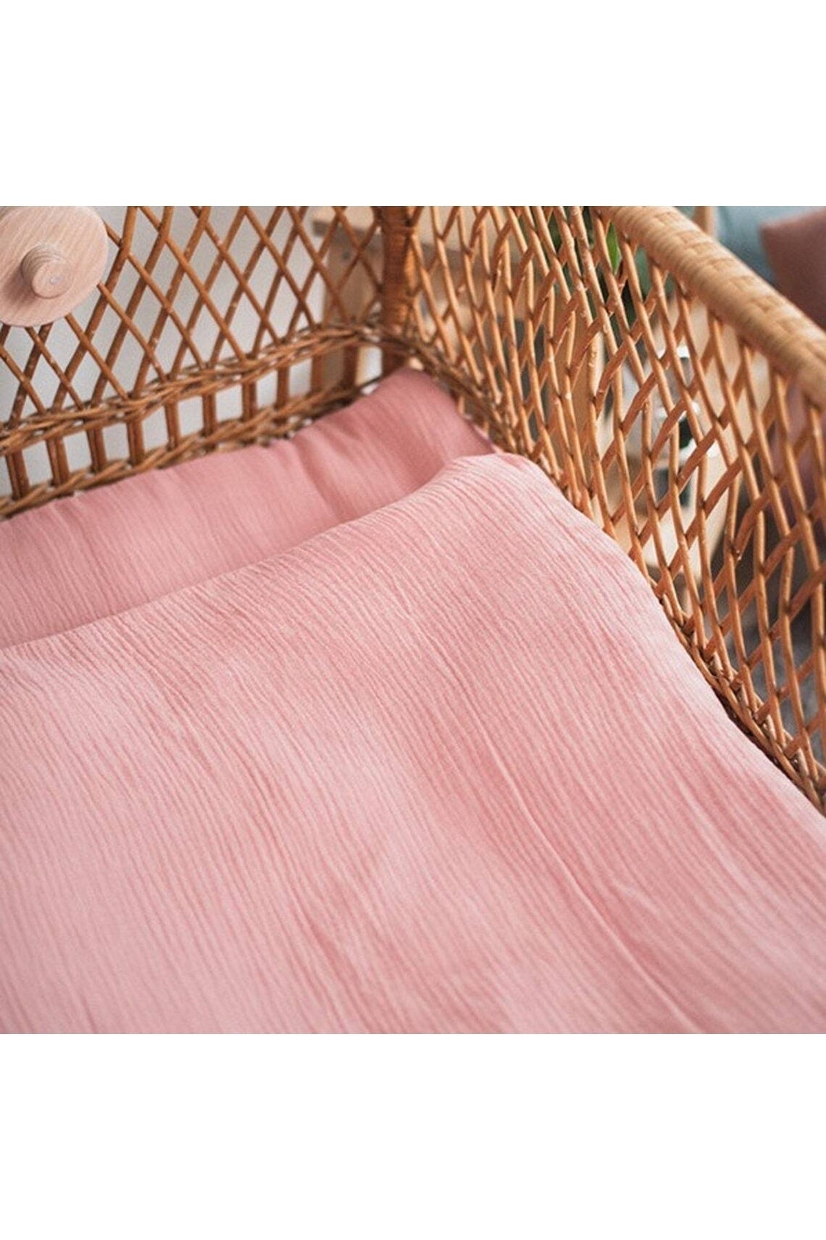 Muslin Baby Duvet Cover Set 60X120 Cm 100% Organic Cotton (Cri̇Ncle Muslin) 15 Cm Bed Height