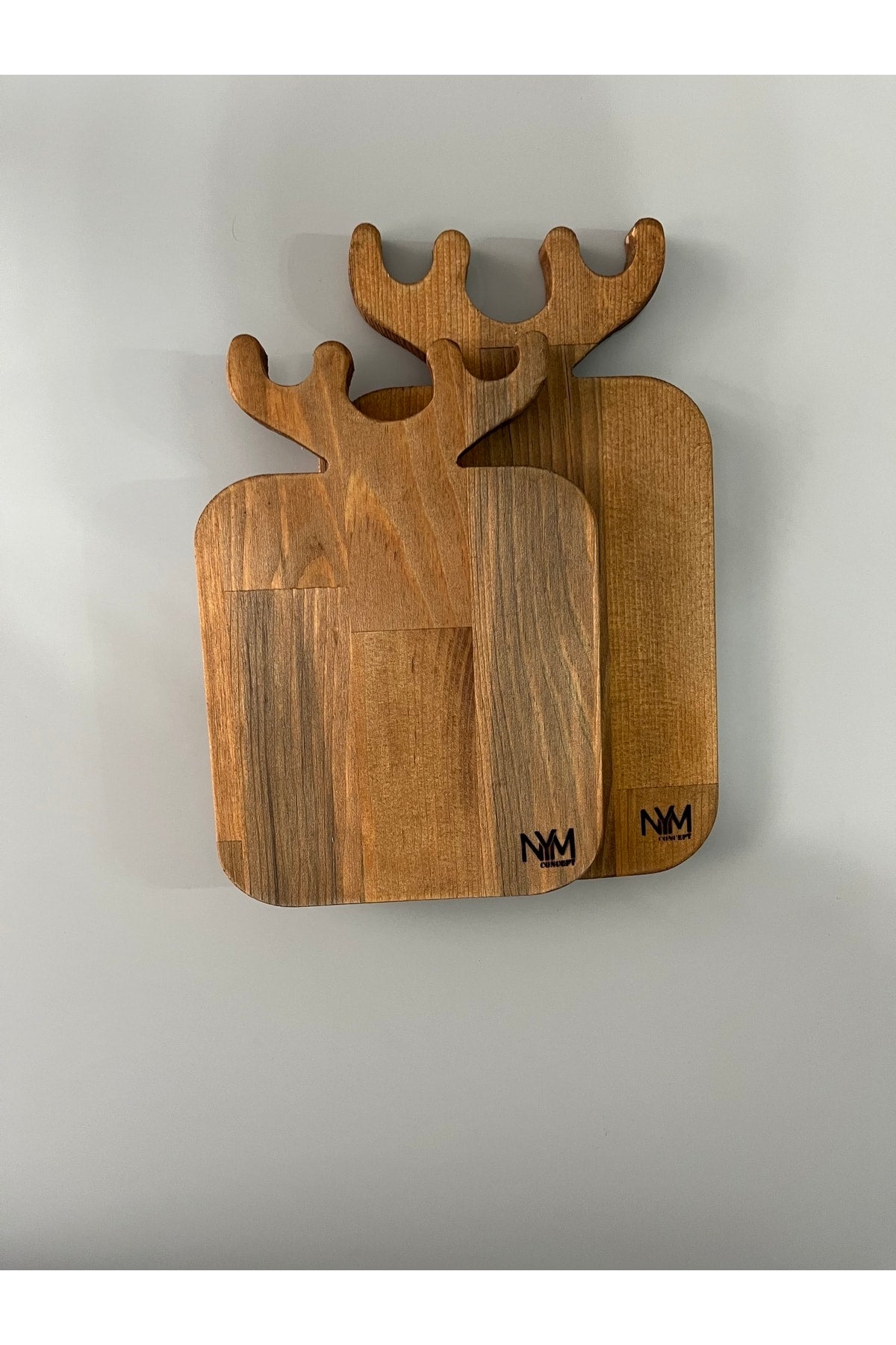 2 Pcs Deer Cutting/Presentation/Serving/Coffee Plate 100% Pine