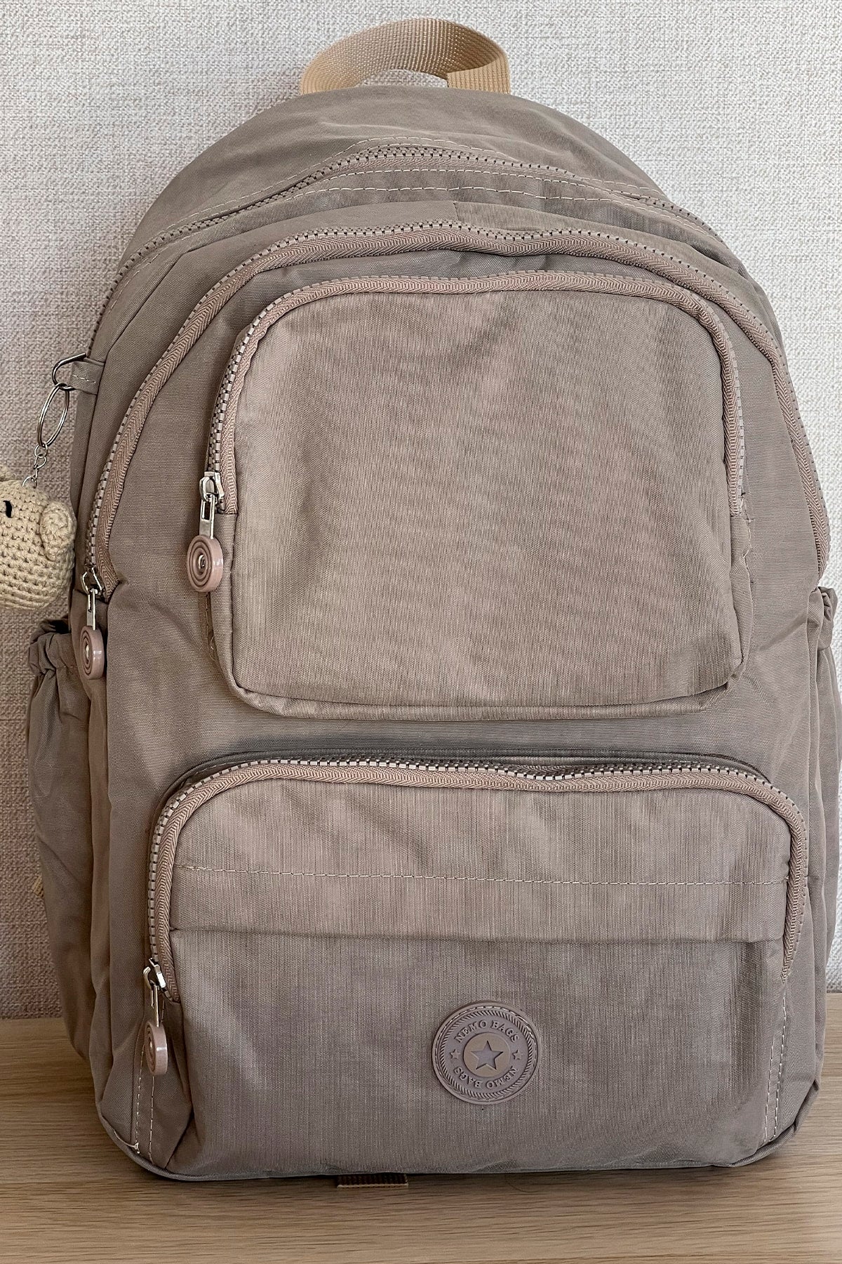 Fcstore Crinkle Fabric Waterproof Medium Size Mink Clinker Backpack/Laptop School Bag