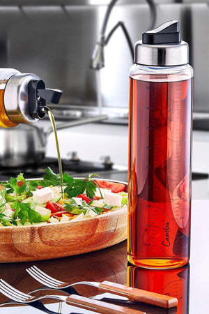 Drip-Free Tick-Tock Glass Oil Bowl With Lid 1000 Ml (Oil Bowl With Automatic Opening Lid) Tick-Tock Non-Drip