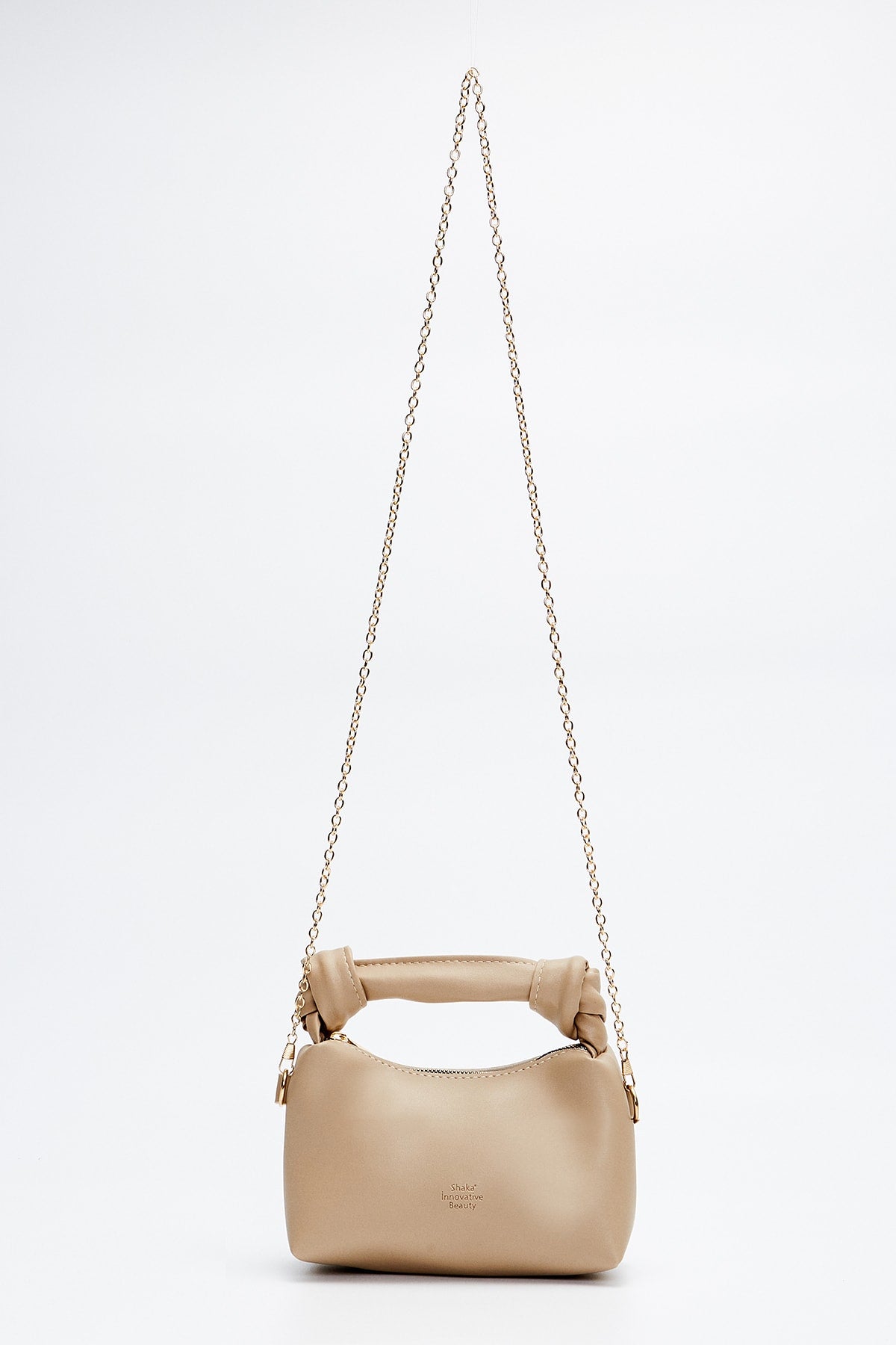 Vizon Shk24 Soft Leather Knot Detailed Chain Strap Hand And Shoulder Bag L:14 E:22 W:8 Cm