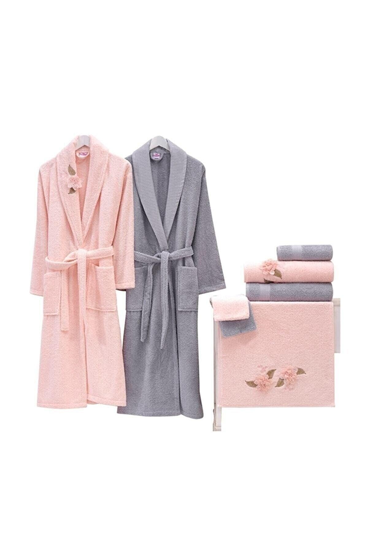 Pamir Luxury Embroidered Cotton Family Bathrobe Set (8 Pcs) - Swordslife