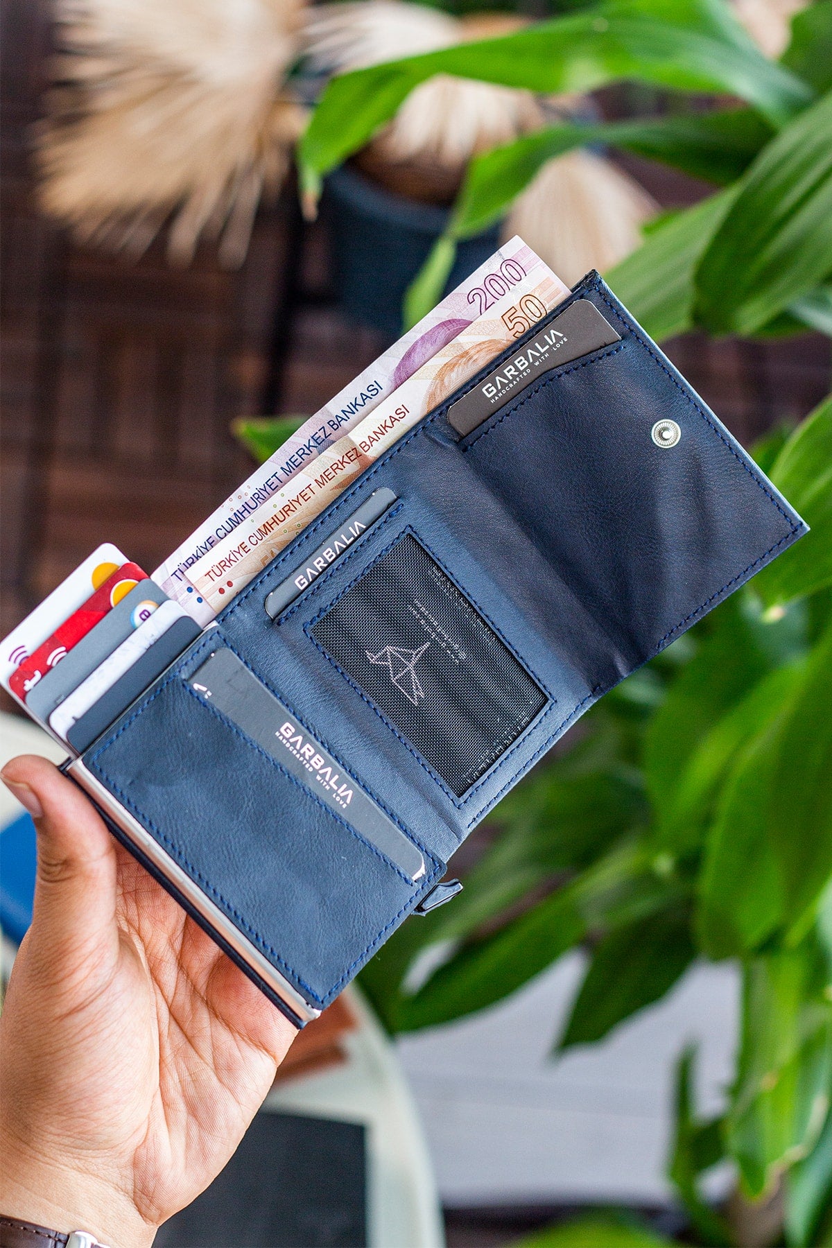 Navy Blue Men'S Card Holder Wallet 40661110501