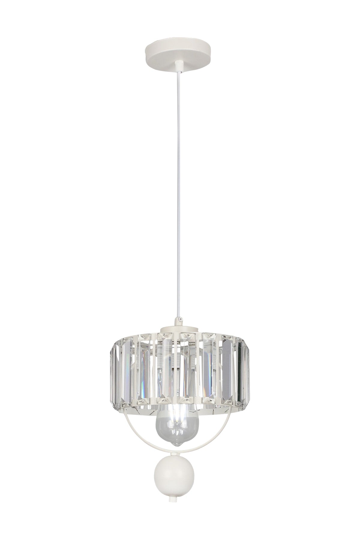 Gallon Single Lux Crystal White Pendant Lamp Chandelier