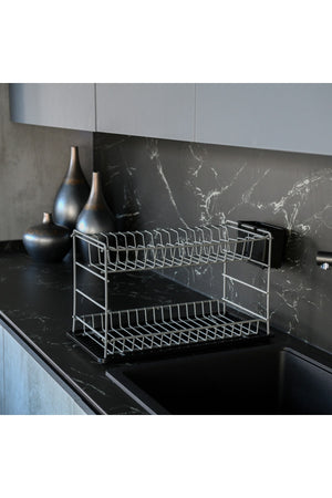 Gray Pe Coated Stainless Two Layer Modular Plate/Dish Rack (50 Cm)