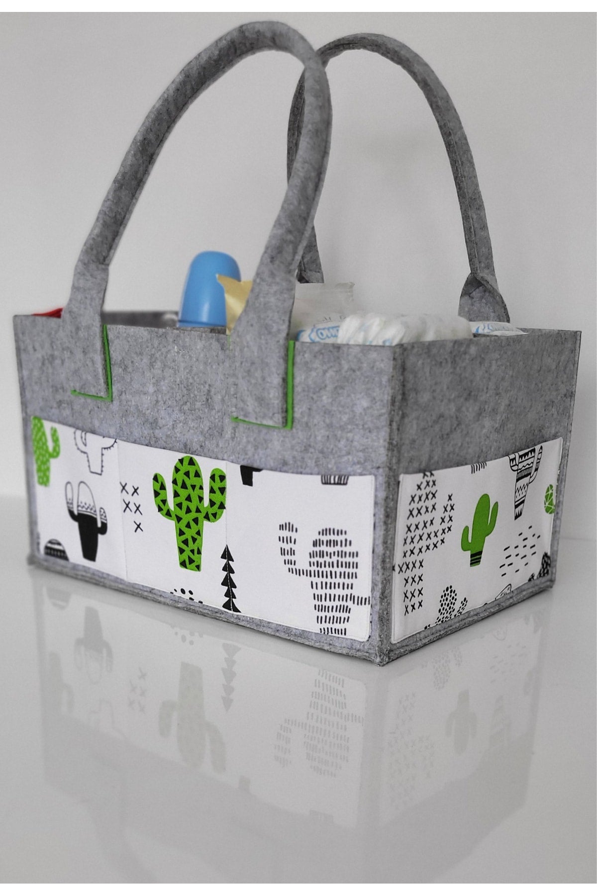 Handmade Multi-Purpose Felt Mother Baby Care And Organizer Bag Functional Organizer With Lid