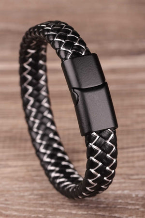 Magnet Vegan Leather Men'S Bracelet