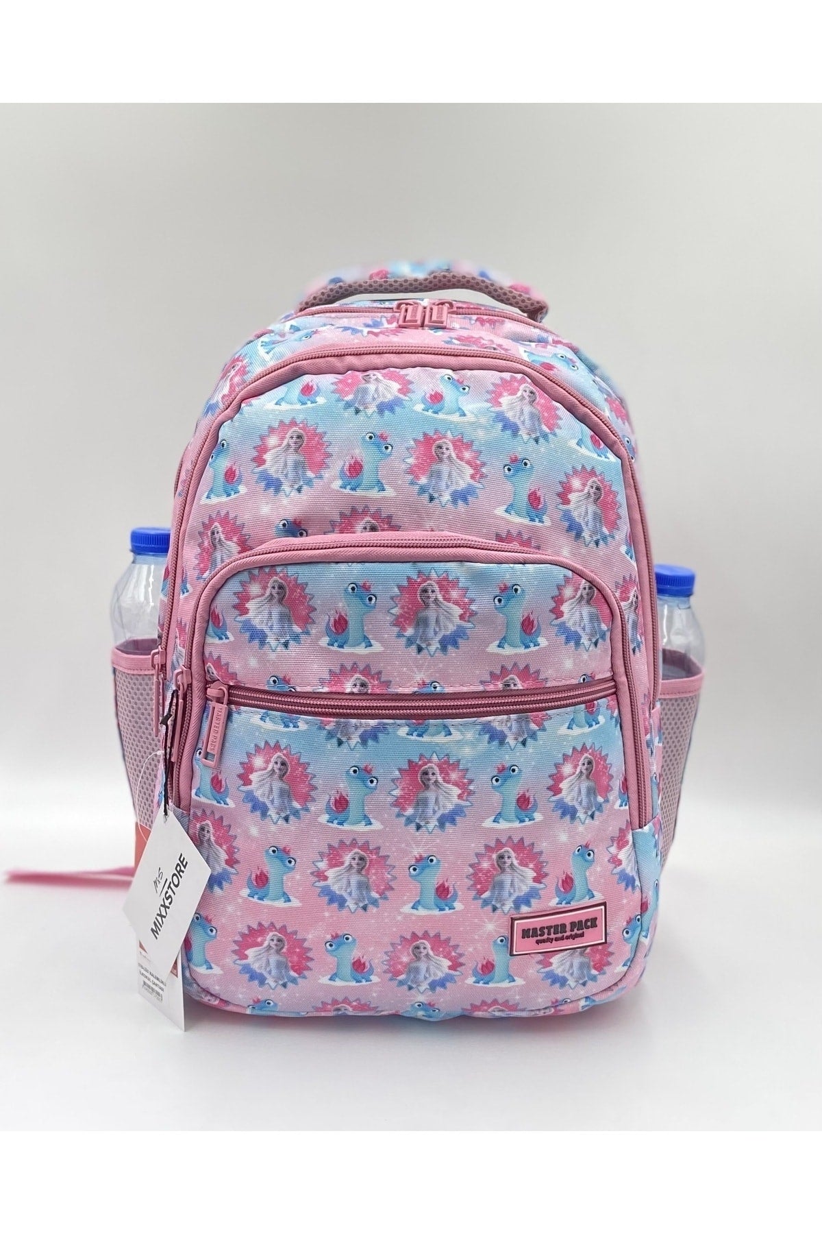 Elsa Patterned Light Pink Color Girl Backpack Primary School Bag with Food and Pencil Holder