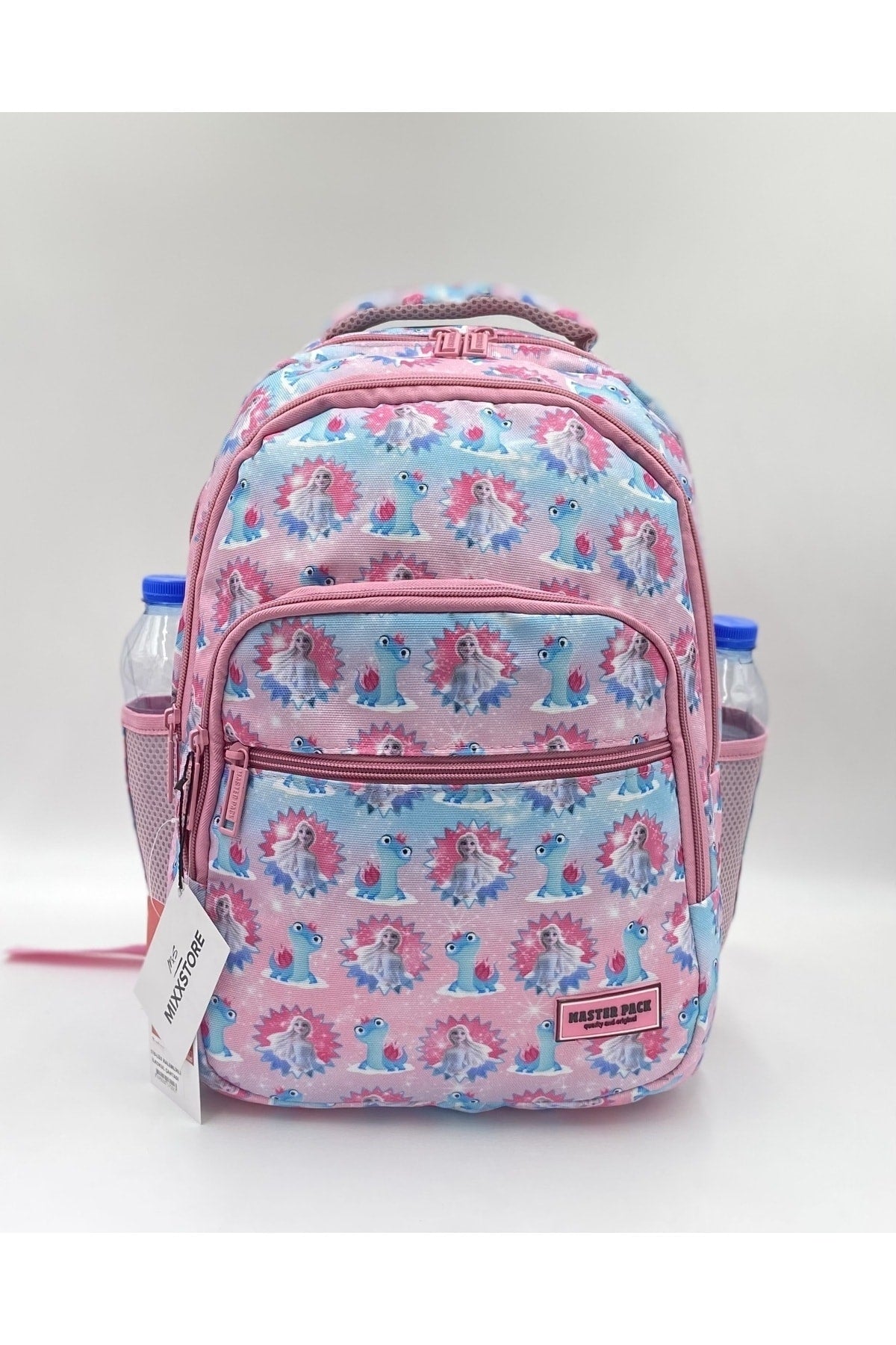 Elsa Patterned Light Pink Color Girl Backpack Primary School Bag With Food And Pencil Holder