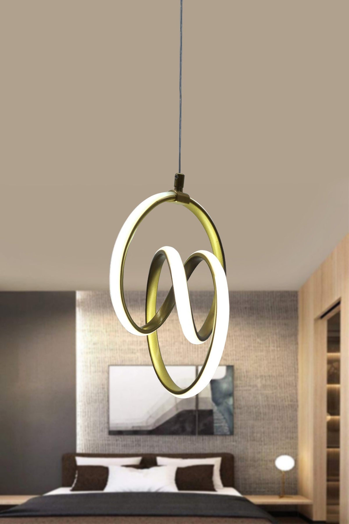 Modern Pendant Lamp Gold Case White Light LED Chandelier 1 Year Warranty LED Chandelier