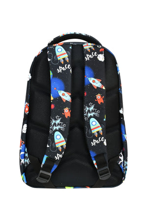 3-Pack Elementary School Astronaut Patterned School Bag With Food And Pencil Holder For Boys