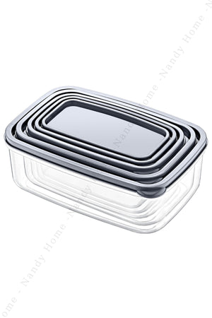 Set Of 5 Embox Rectangular Food Storage Container Anthracite