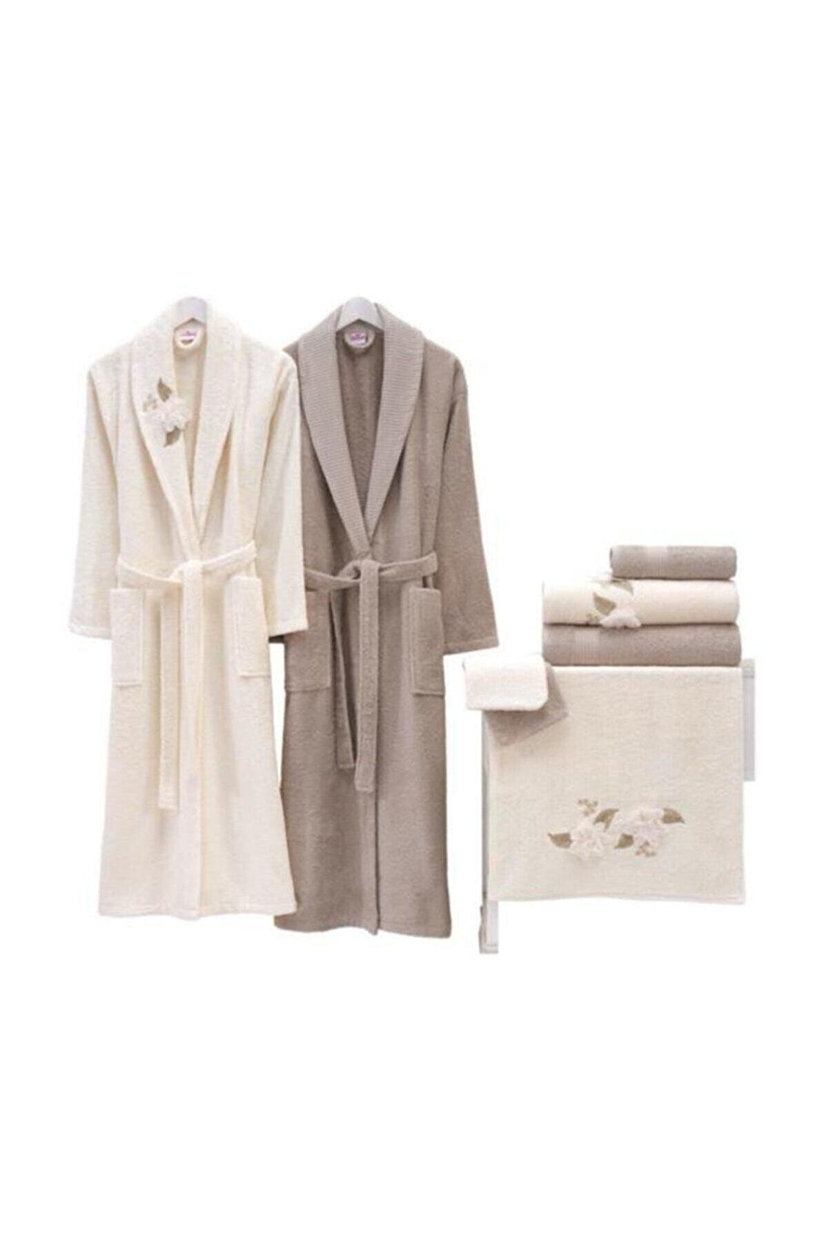 Pamir Luxury Embroidered Cotton Family Bathrobe Set (8 Pcs) - Swordslife