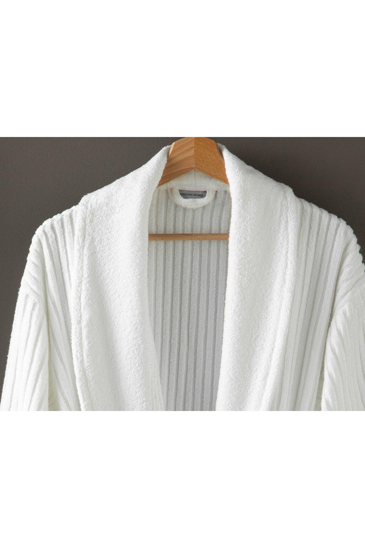 Stripe Cotton Bathrobe Sm White - Swordslife