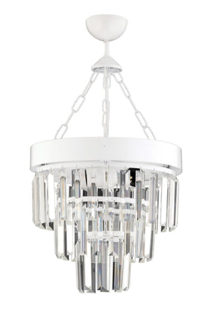 Linda 30' White Crystal Stone Chandelier