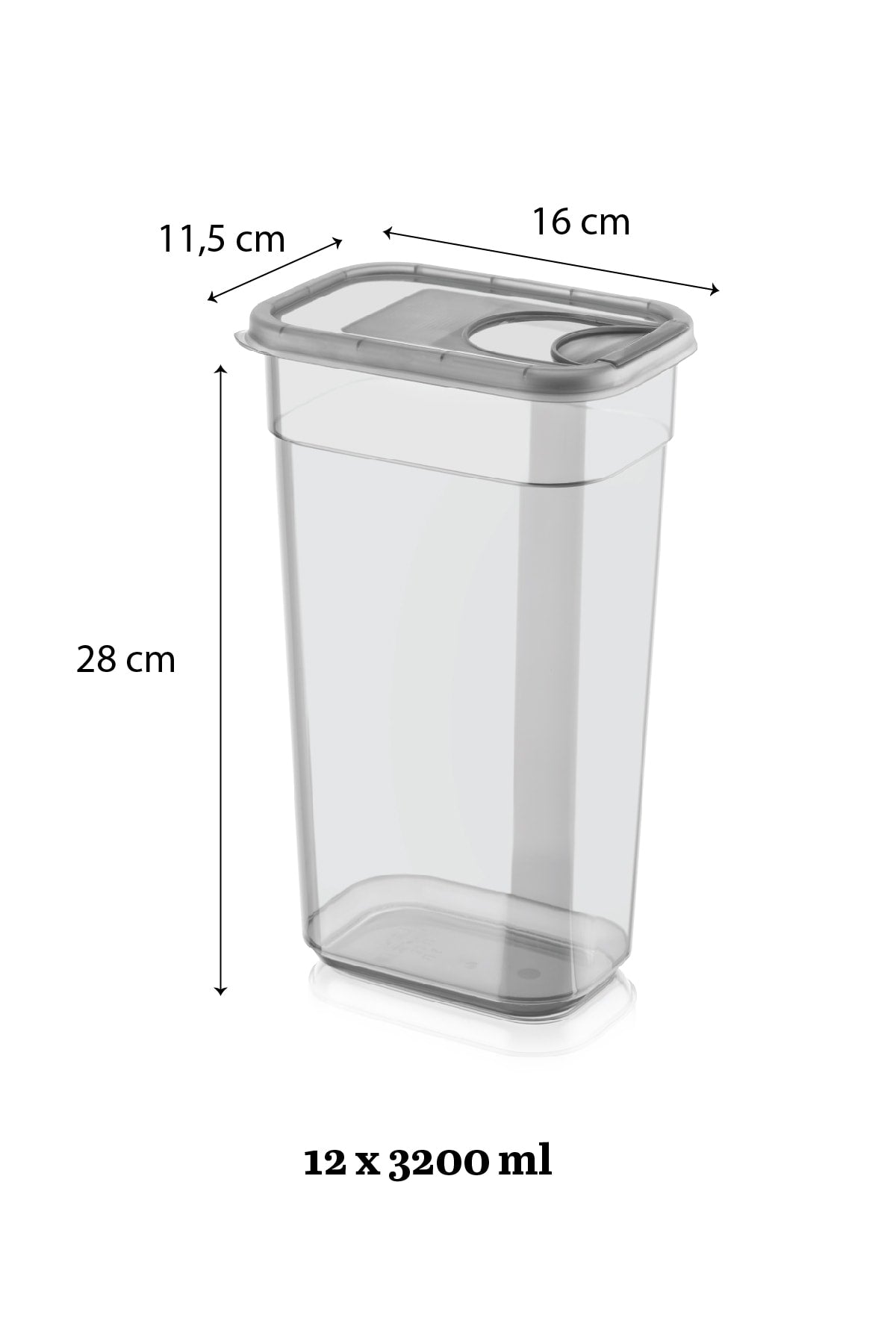 12 Pieces Tiny Labeled Storage Container With Sliding Lid - Jumbo Rectangular Food Container Jar 12X3.2 Lt