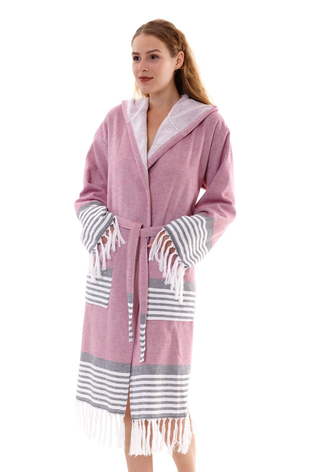 Set of 2 Large Size Bathrobes | Hooded Bathrobe &cotton Bath Towel Loincloth | Unisex (2xl-3xl-4xl) - Swordslife