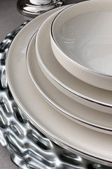 Modern Silver Platinum 24 Pieces 6 Person Dinnerware