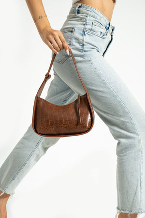 Women'S Crocodile Baguette Bag