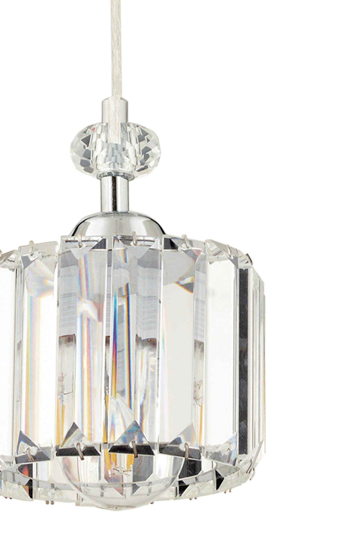 Saka Single Chrome Crystal, Stone Modern Design Kitchen Crystal Pendant Lamp Chandelier