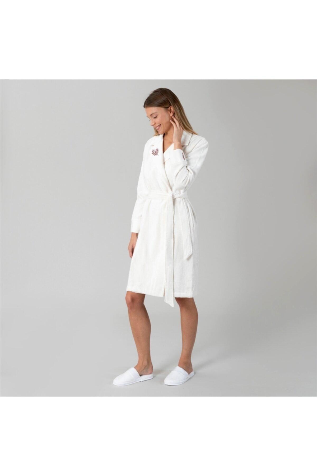 Flori Women's Bathrobe L Ecru - Swordslife