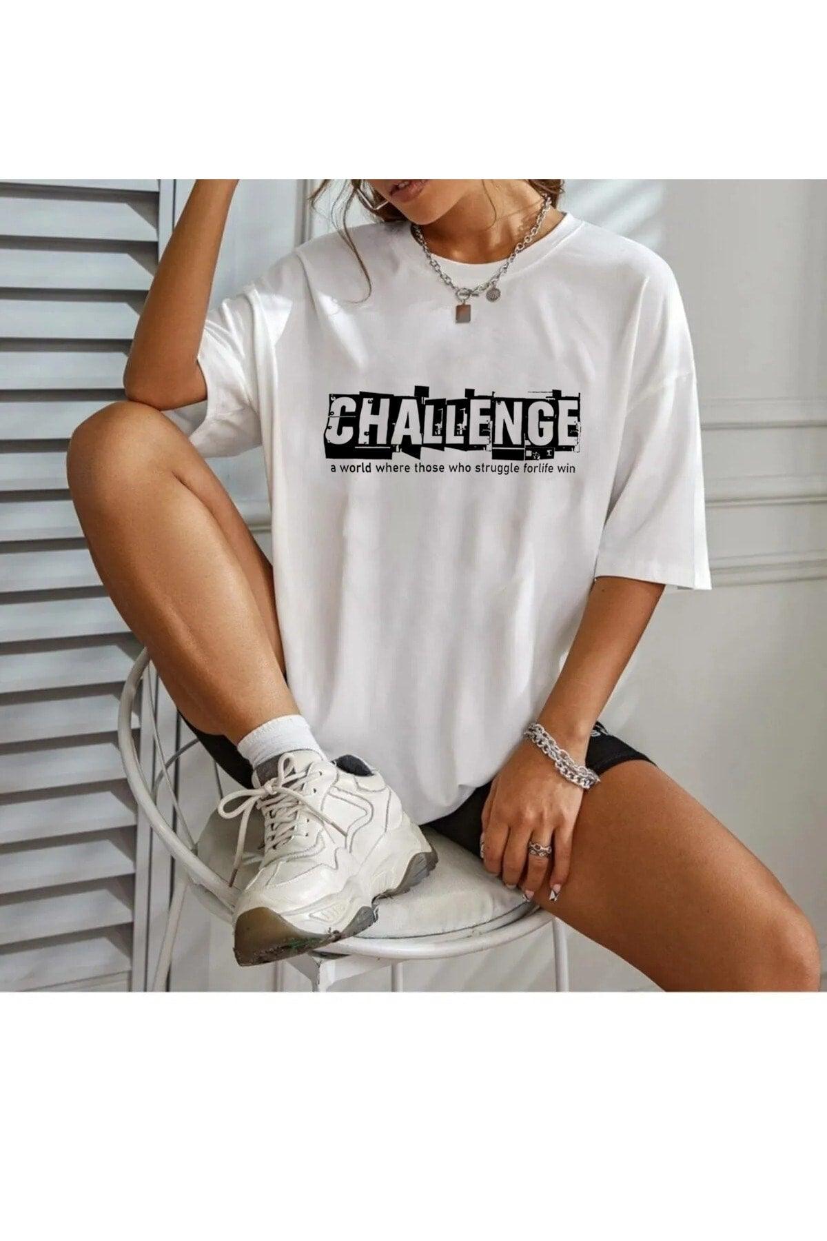 Unisex Challenge Printed Oversize T-shirt - Swordslife